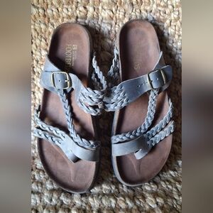 Women's White Mountain Hayleigh Footbed Sandals Preloved Sz 10 Summer Casual 67